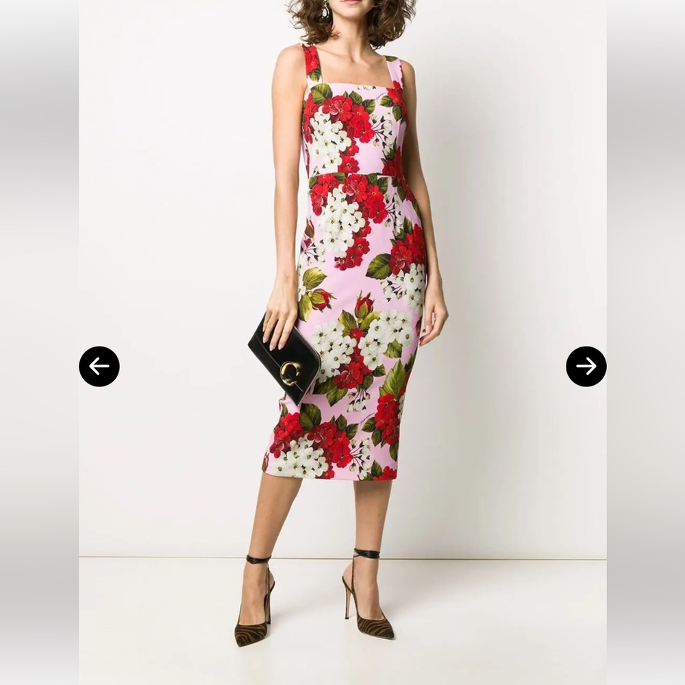 Dolce and Gabbana Floral Print Pink Dress